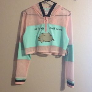 Pastel Pusheen Mesh Crop Top